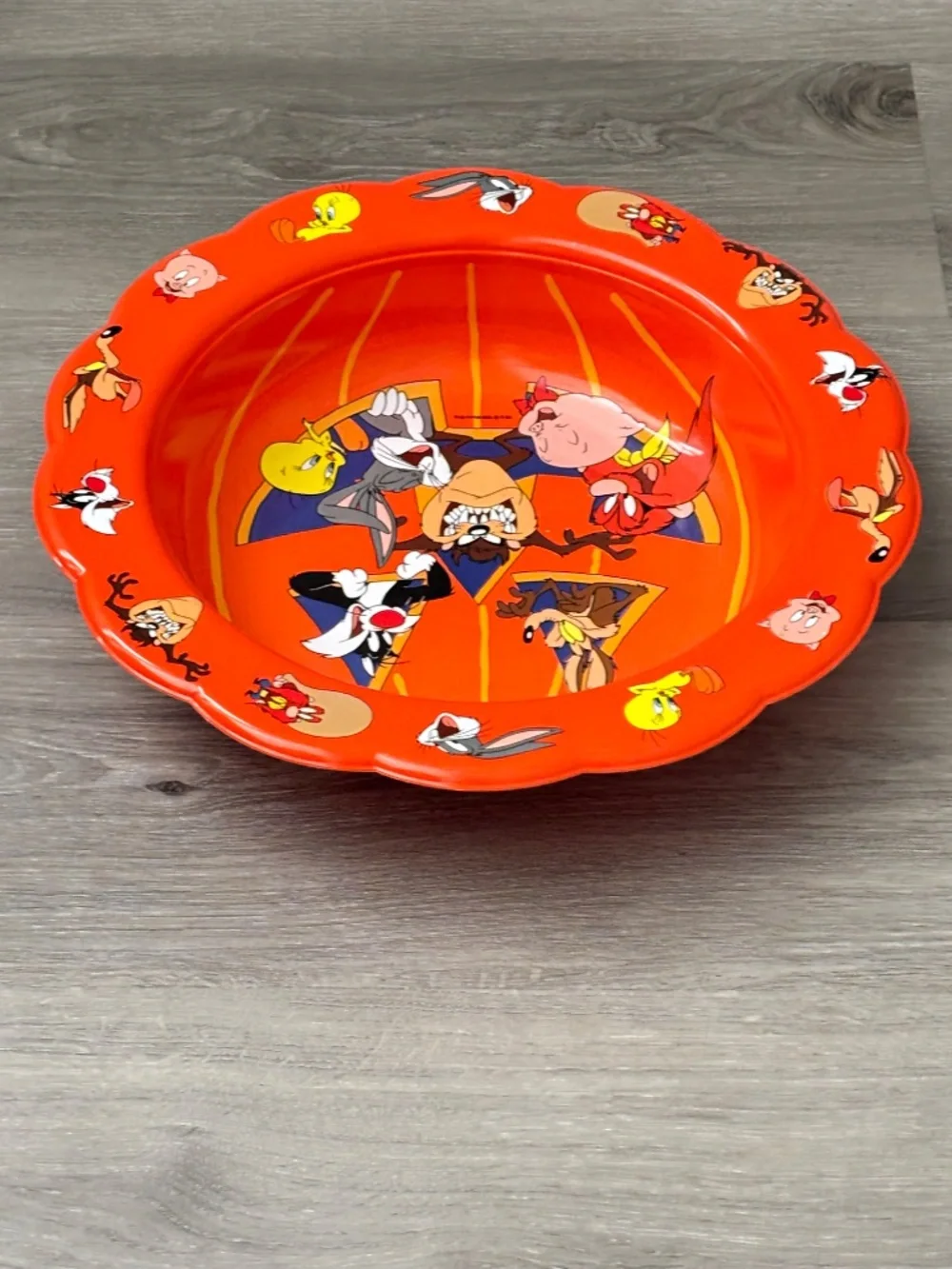 VINTAGE Warner Bros Looney Tunes Halloween Candy Bowl Dish BUGS TAZ TWEETY 1996